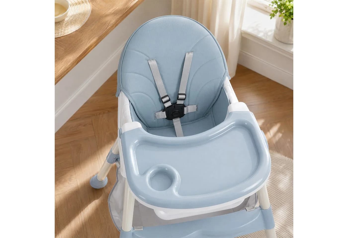 oyajia 3-in-1 Kinderstuhl Rosa/Blau mit 5-Punkt-Gurt - Bild 5