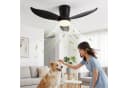 oyajia Deckenventilator mit LED-Beleuchtung und Fernbedienung Schwarz Bild 3