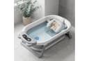 oyajia Faltbare Babybadewanne mit Thermometer & Kissen Grau Bild 4