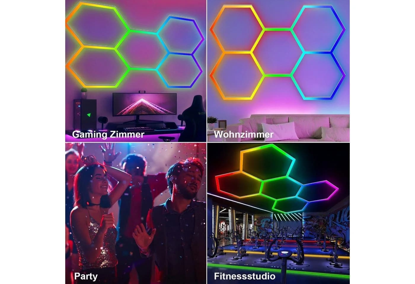 oyajia RGB Hexagon Deckenleuchte 5er-Pack LED Dekolicht