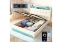 oyajia Polsterbett 140x200 mit LED Licht & Stauraum Beige Bild 1