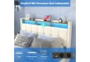 oyajia Polsterbett 140x200 mit LED Licht & Stauraum Beige Bild 5