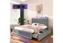 oyajia Polsterbett ED 140x200 cm mit Schubladen und LED-Beleuchtung Bild 1