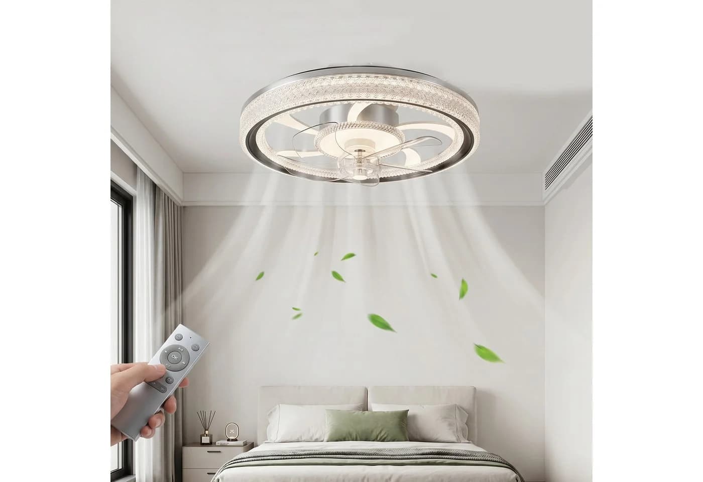 oyajia Deckenventilator mit LED-Leuchte, RGB-Farbwechsel, 50cm - Bild 4