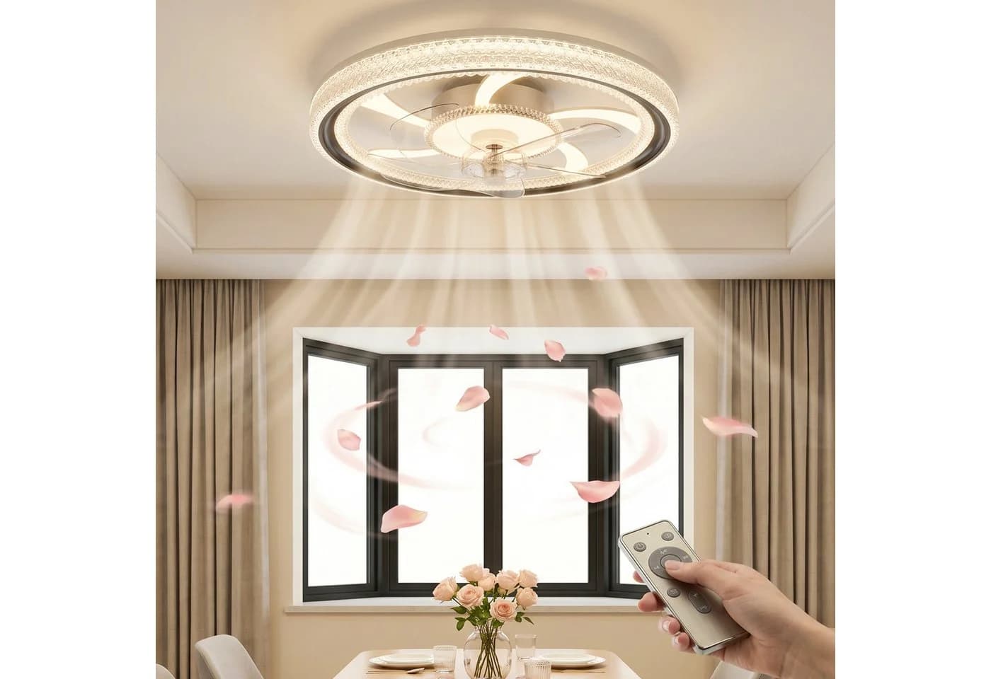 oyajia Deckenventilator mit LED-Leuchte, RGB-Farbwechsel, 50cm - Bild 5