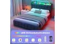 oyajia Polsterbett Grau mit LED, Schubladen & USB-Anschluss Bild 3