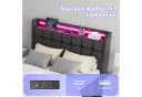 oyajia Polsterbett Grau mit LED, Schubladen & USB-Anschluss Bild 5