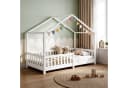 oyajia Kinderbett 90x200 cm Weiß Massivholz Rausfallschutz Bild 1