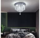 oyajia Deckenleuchte Edelstahl Kristall Kronleuchter, LED wechselbar, Design im Chrom-Stil Bild 4
