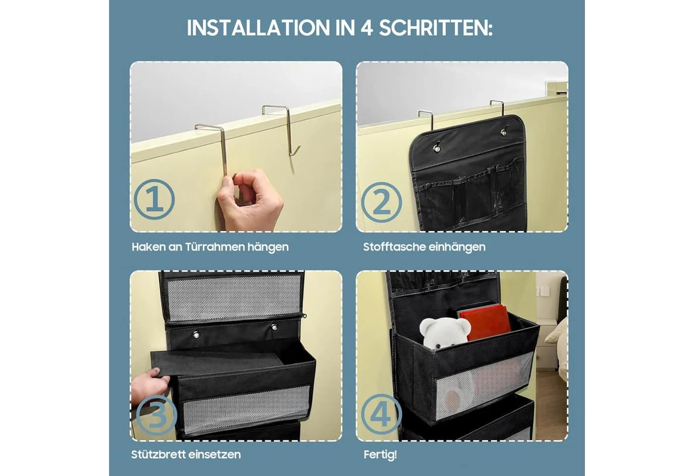 SURFOU Hängeregal Wandorganizer 5+1 mit Sichtfenster & 4 Haken - Bild 3