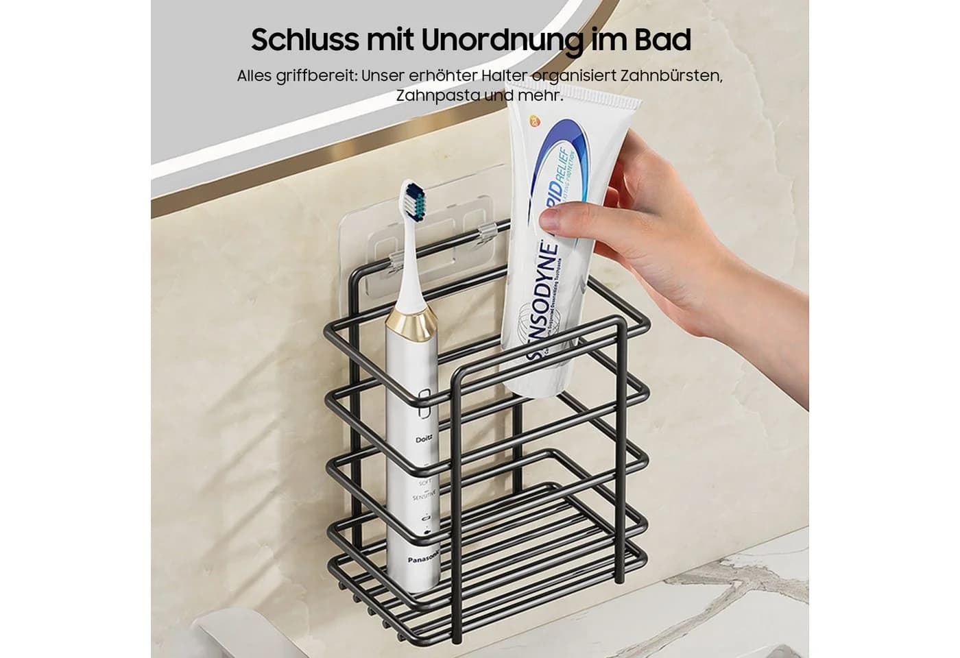 SURFOU Duschablage ohne Bohren 7-teilig Schwarz - Bild 5