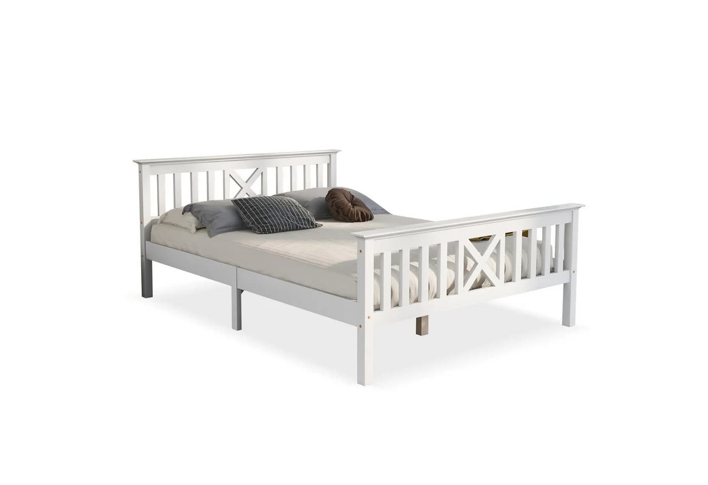 BlingBin Einzelbett Jugendbett Holzbett Weiß 140x200 cm Kiefer - Bild 2