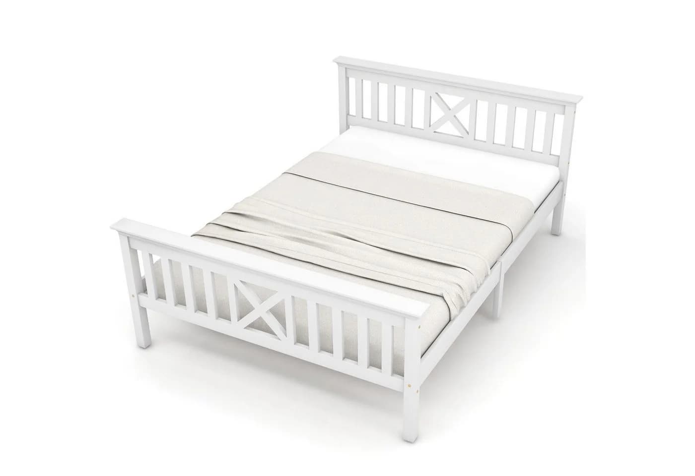BlingBin Einzelbett Jugendbett Holzbett Weiß 140x200 cm Kiefer - Bild 4