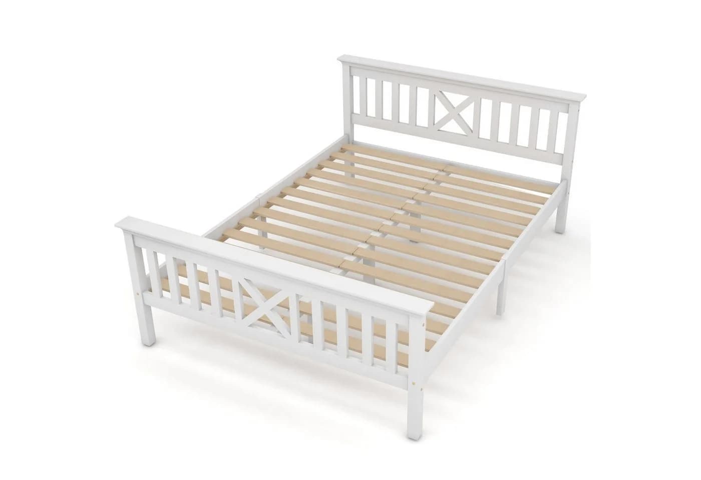 BlingBin Einzelbett Jugendbett Holzbett Weiß 140x200 cm Kiefer - Bild 5