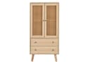 BlingBin Hochkommode Sideboard Eiche PE-Rattan Push-to-Open Bild 2