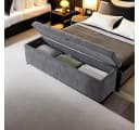 BlingBin Bettbank Polsterbank Grau mit Stauraum Bild 2