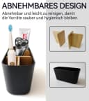 BlingBin Zahnbürstenhalter Bambus Schwarz 5 Fächer Bild 1