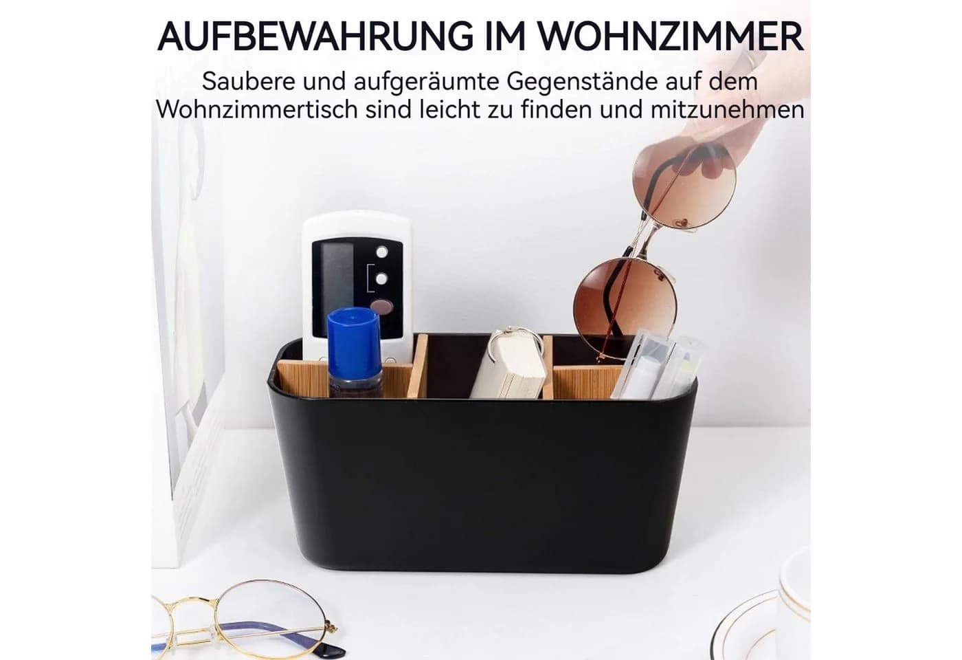 BlingBin Zahnbürstenhalter Bambus Schwarz 5 Fächer - Bild 3