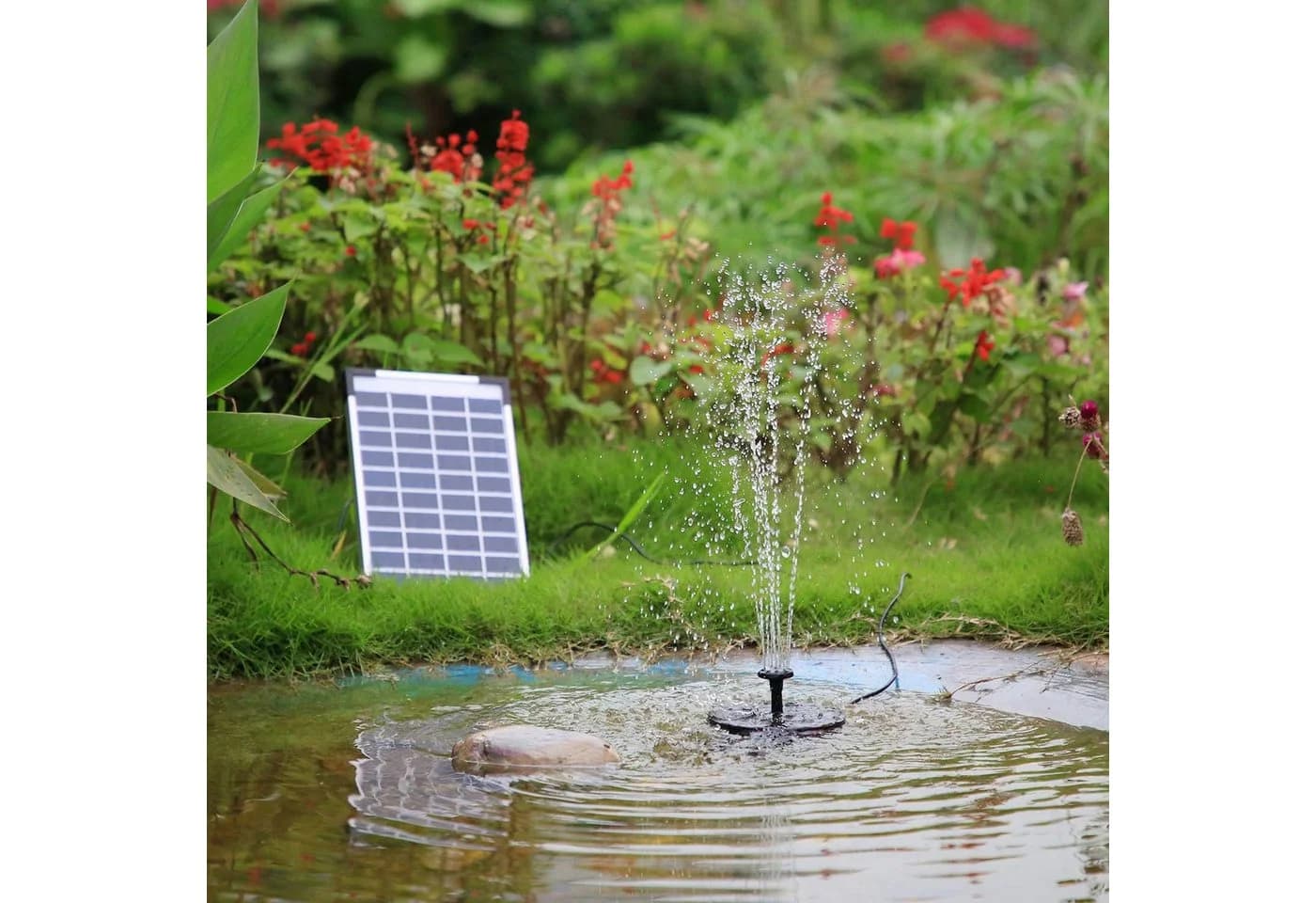 BlingBin Solarpumpe Solar Springbrunnen Fontäne Garten-Brunnen Teichpumpe Wasserspiel - Bild 3