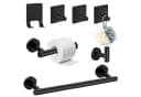 BlingBin Badezimmer-Set 7 IN 1 Handtuchhalter Set Silber/Schwarz Edelstahl Bild 2