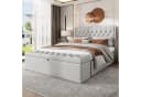 BlingBin Bettbank Polsterbank mit Stauraum und Deckel Hellgrau Bild 1