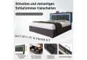BlingBin Boxspringbett Stauraumbett Polsterbett 140x200cm Grau/Beige Bild 4