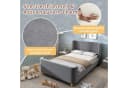 BlingBin Einzelbett 90 x 200 cm Kinderbett Polsterbett Rosa/Grau/Beige Bild 3