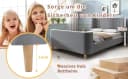 BlingBin Einzelbett 90 x 200 cm Kinderbett Polsterbett Rosa/Grau/Beige Bild 5