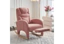 BlingBin Schaukelstuhl Relaxsessel Rosa Teddy-Material Bild 1
