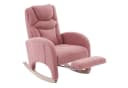 BlingBin Schaukelstuhl Relaxsessel Rosa Teddy-Material Bild 2
