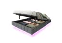 BlingBin Polsterbett Stauraumbett 140x200cm mit LED-Licht Leinen Bild 2
