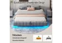 BlingBin Polsterbett Stauraumbett 140x200cm mit LED-Licht Leinen Bild 4