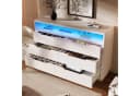 BlingBin Sideboard 120x40x85cm Weiß mit LED-Beleuchtung und 6 Schubladen Bild 1