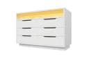 BlingBin Sideboard 120x40x85cm Weiß mit LED-Beleuchtung und 6 Schubladen Bild 2