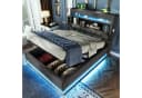 BlingBin Polsterbett Stauraumbett 90x200 cm mit LED-Beleuchtung USB & Typ-C-Ladefunktion Bild 1