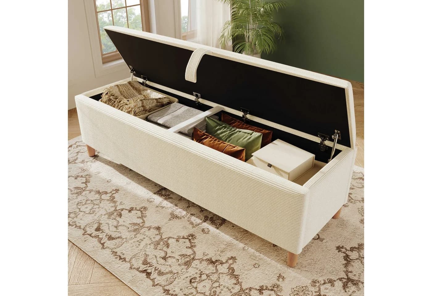 BlingBin Bettbank 145x38 cm Hydraulik Beige - Bild 2