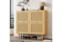 BlingBin Schuhschrank Rattan Landhausstil mit 4 Klapptüren Bild 1