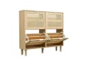 BlingBin Schuhschrank Rattan Landhausstil mit 4 Klapptüren Bild 3