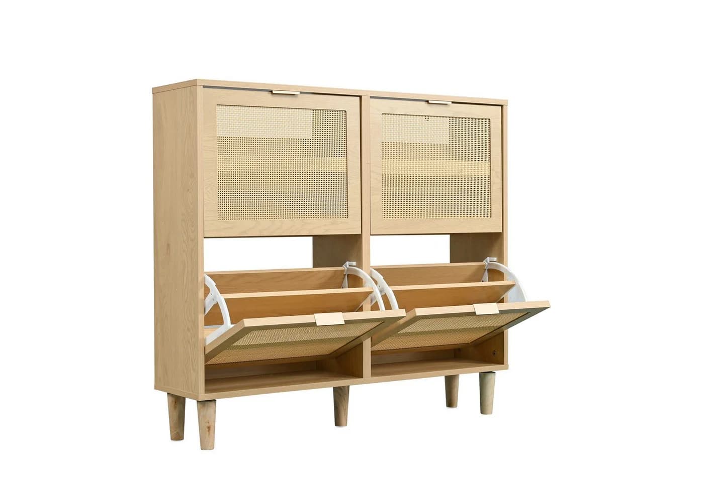 BlingBin Schuhschrank Rattan Landhausstil mit 4 Klapptüren - Bild 3