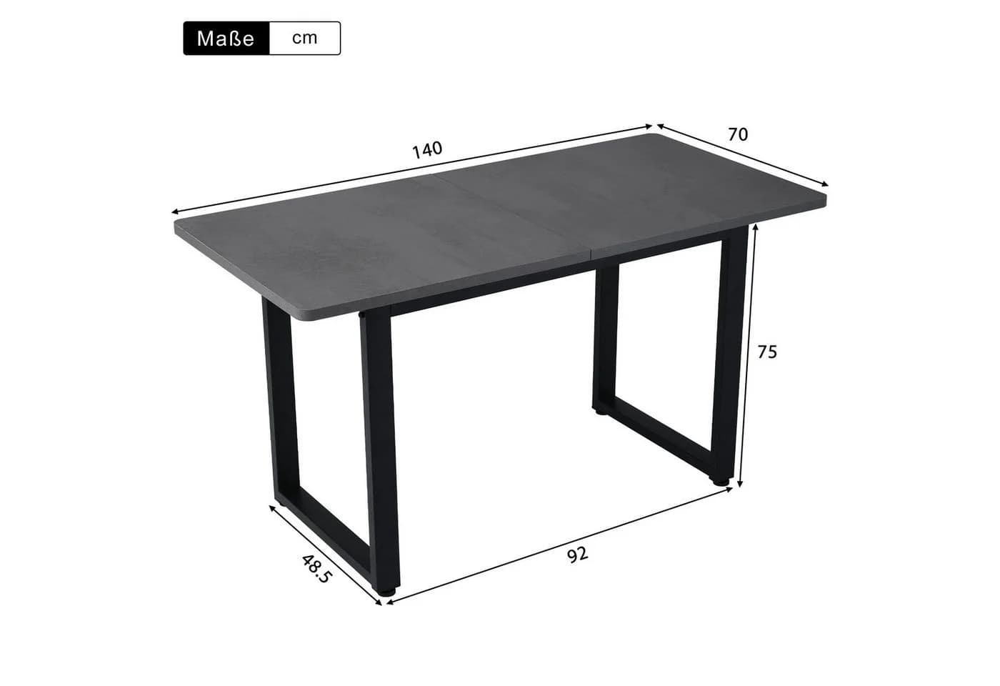 BlingBin Esstisch Industriestil Schwarz/Grau - Bild 3