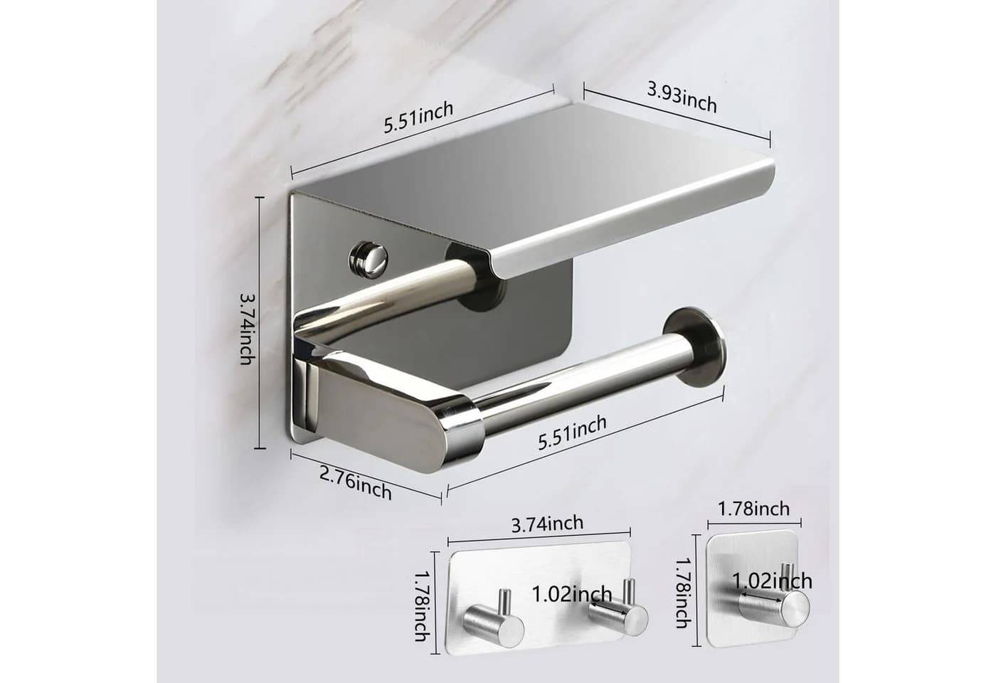 BlingBin Toilettenpapierhalter Silber Edelstahl - Bild 3
