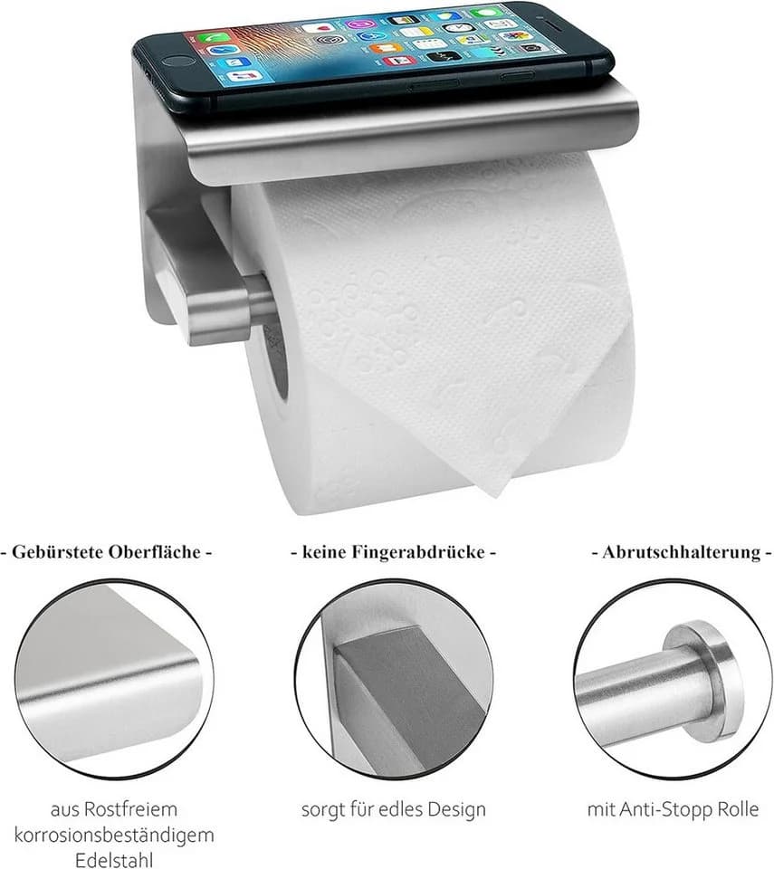 BlingBin Toilettenpapierhalter Silber Edelstahl - Bild 4