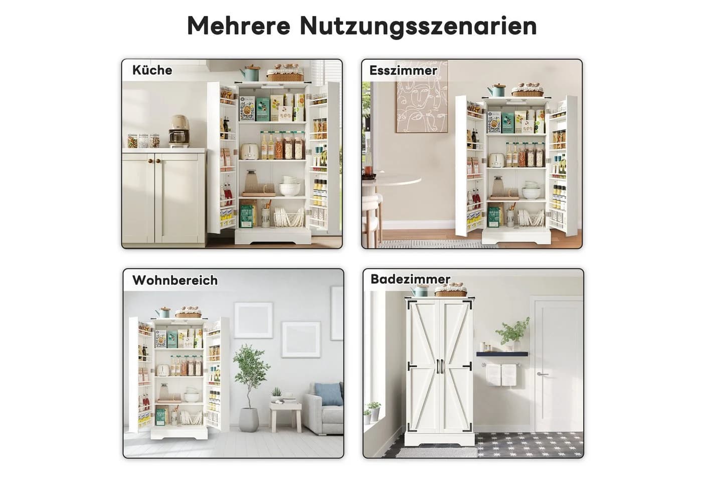 BlingBin Eckschrank Bauernhaus Weiß LED - Bild 4