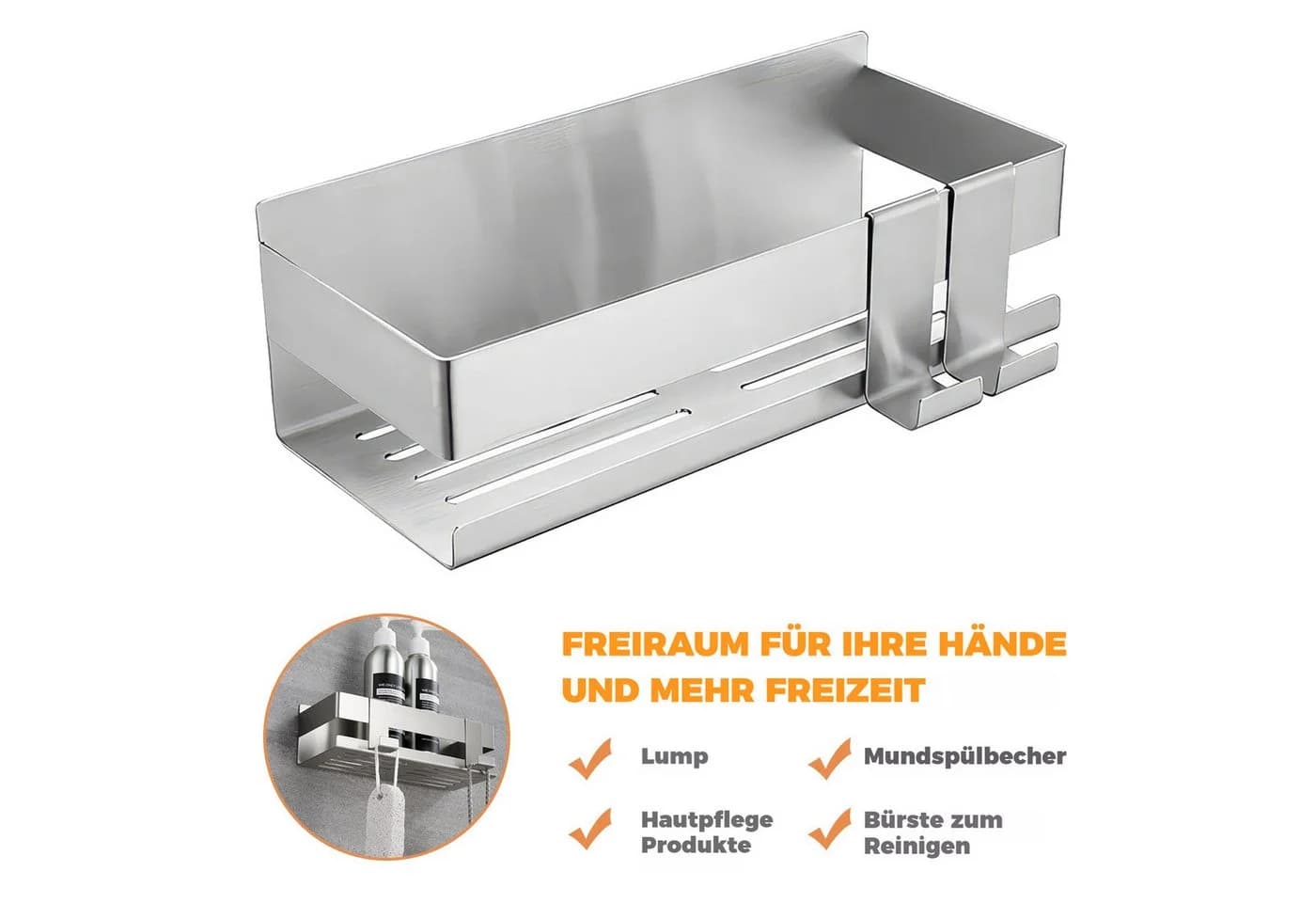 BlingBin Duschregal Edelstahl Wandmontage Selbstklebend