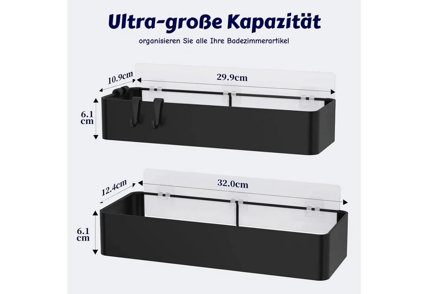 BlingBin Duschablage Ohne Bohren, 2 Stück Rostfreie Duschregal Regal Selbstklebend