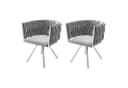 BlingBin Esszimmerstuhl Samt Grau Silber 360° Drehfunktion 2er Set Bild 2