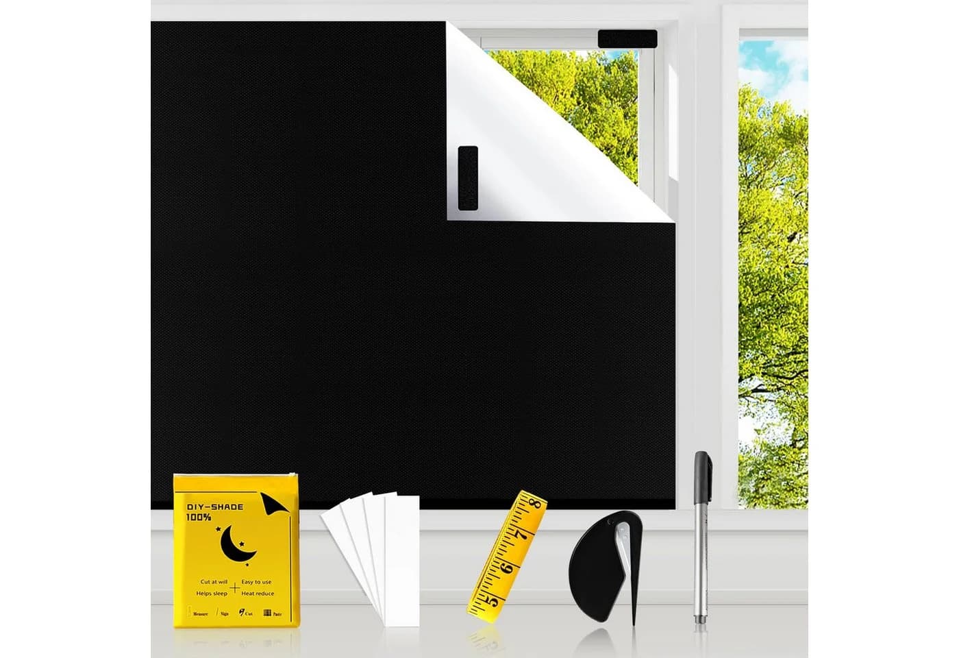 BlingBin Verdunklungsrollo 145x300 cm Schwarz 420D Oxford - Bild 2