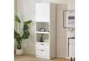 BlingBin Hochschrank Weiß 2 Türen 2 Schubladen Mikrowellenregal Bild 1