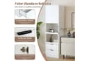 BlingBin Hochschrank Weiß 2 Türen 2 Schubladen Mikrowellenregal Bild 5