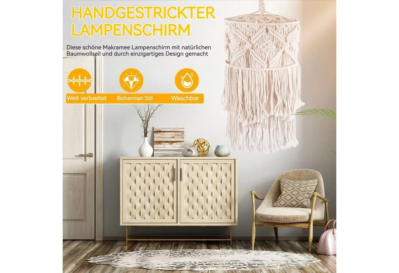 BlingBin Lampenschirm Pendelleuchte Abdeckung Beige